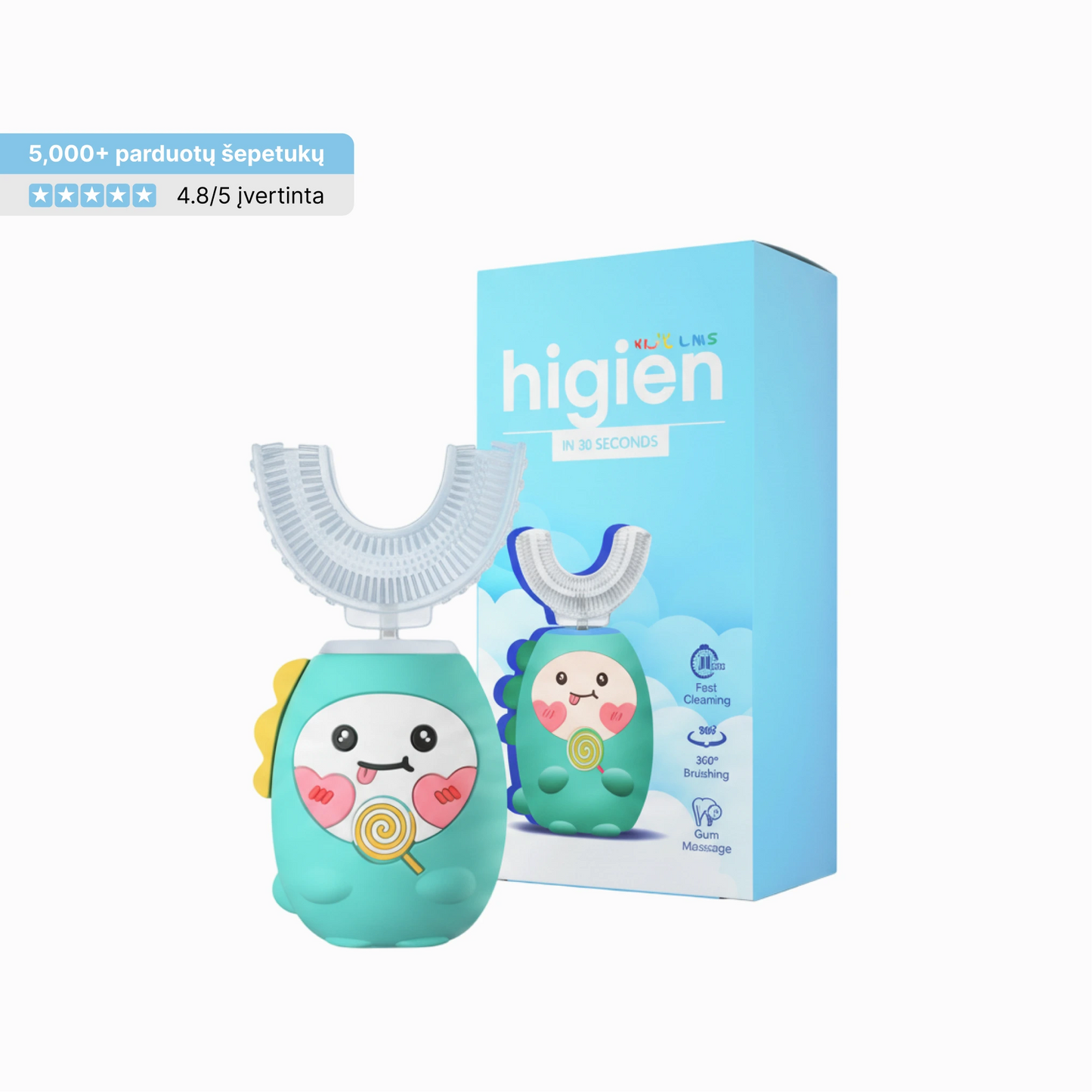 Higien™ 360° elektrinis dantų šepetėlis vaikams