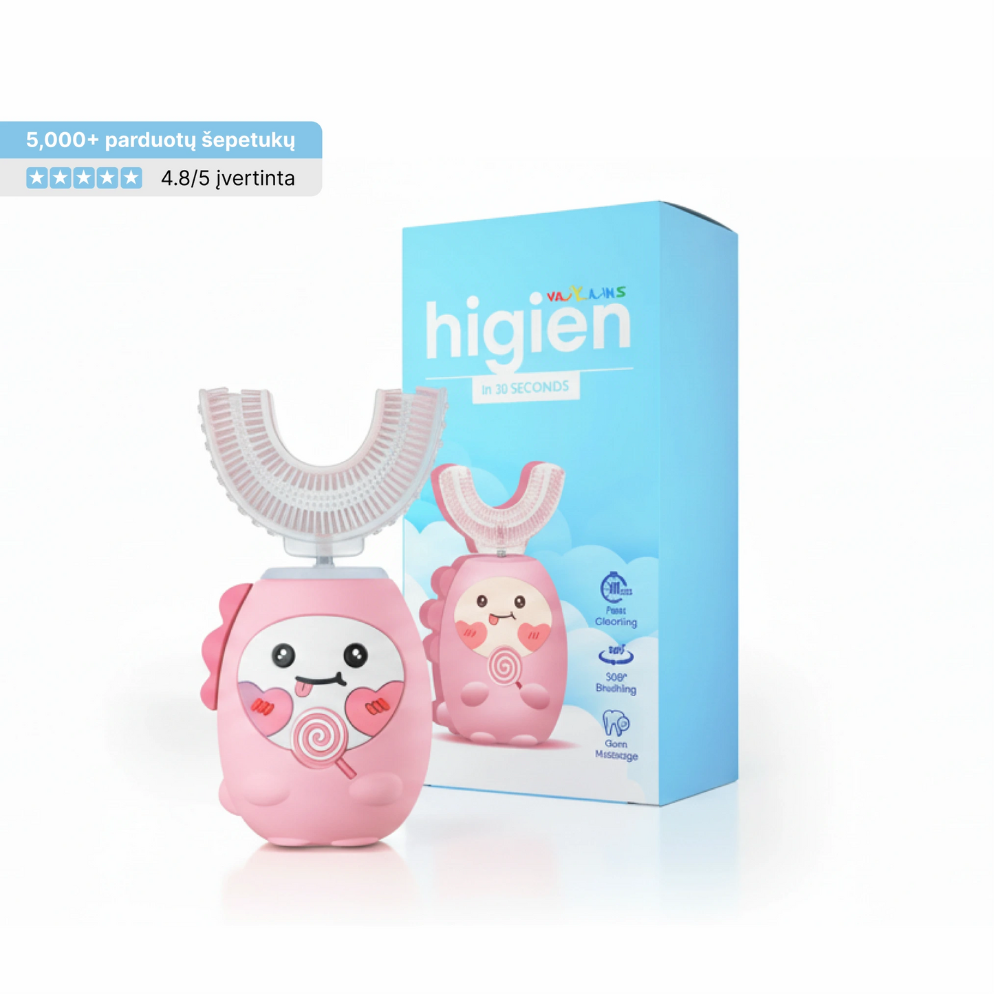 Higien™ 360° elektrinis dantų šepetėlis vaikams