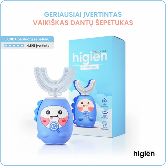 Higien™ 360° elektrinis dantų šepetėlis vaikams