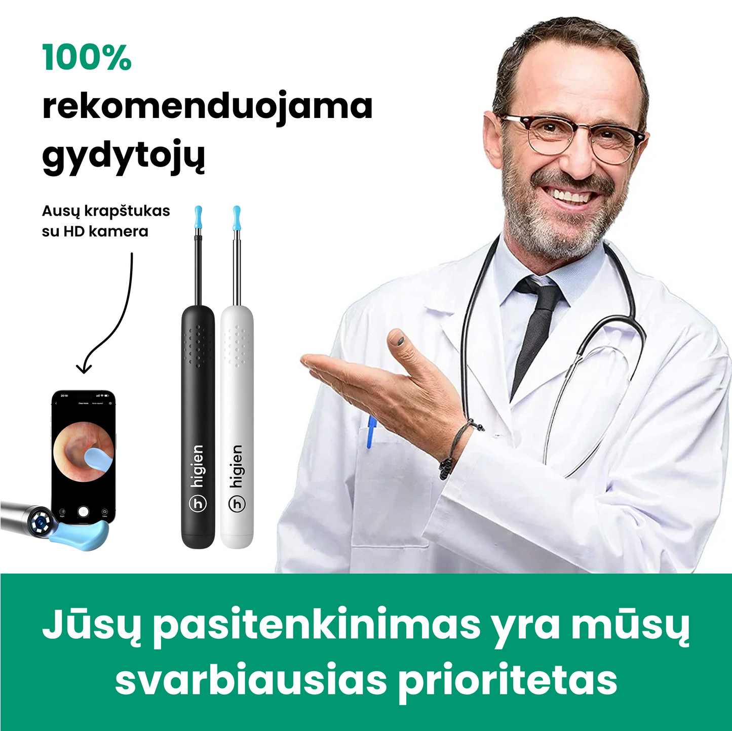 Higien™ Išmanus ausų krapštukas su kamera
