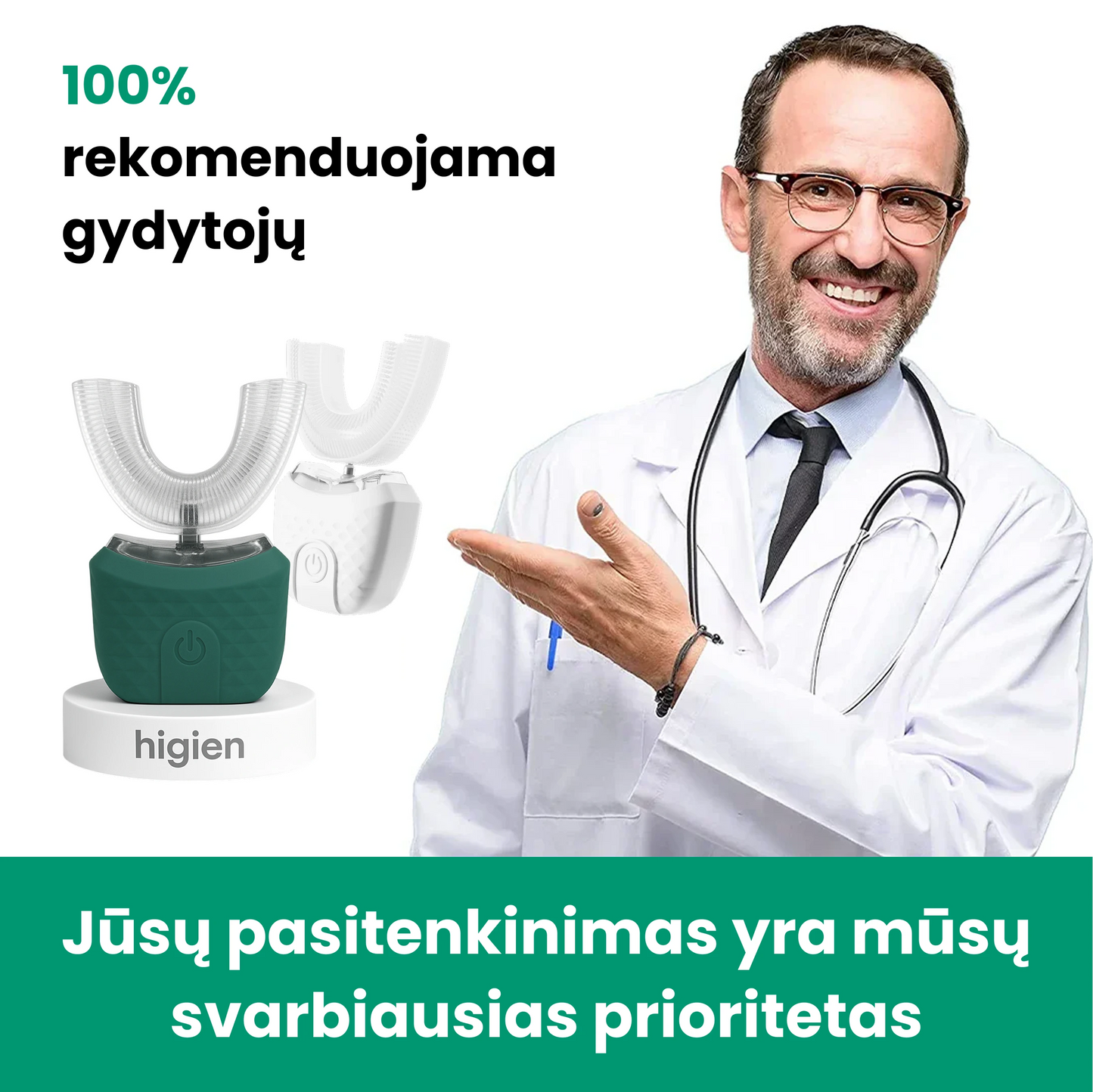 Higien™ 360° elektrinis dantų šepetėlis